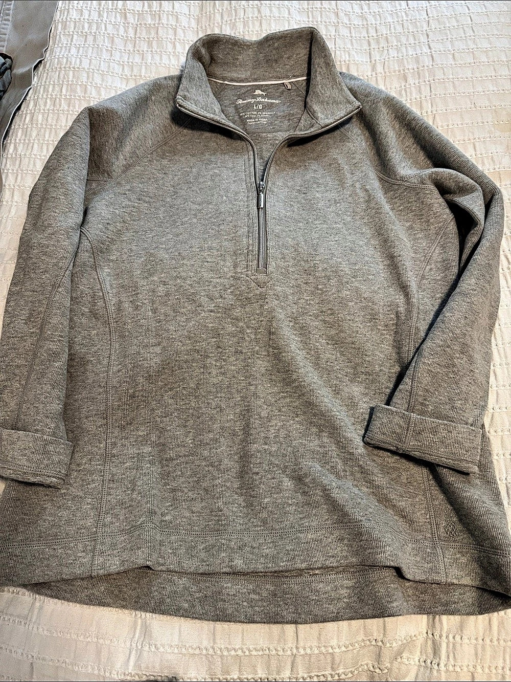 Tommy Bahama Aruba Half-Zip Sweatshirt Gray Size Large